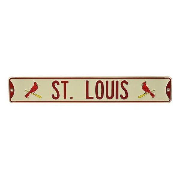 Authentic Street Signs Authentic Street Signs 30233 St Louis Ivory with Cardinals Logos Each End 30233